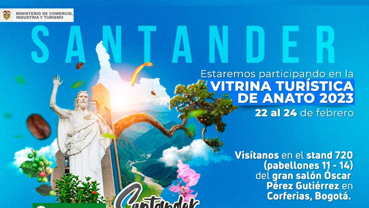 La Gobernación de Santander participará en la Vitrina Turística Anato 2023