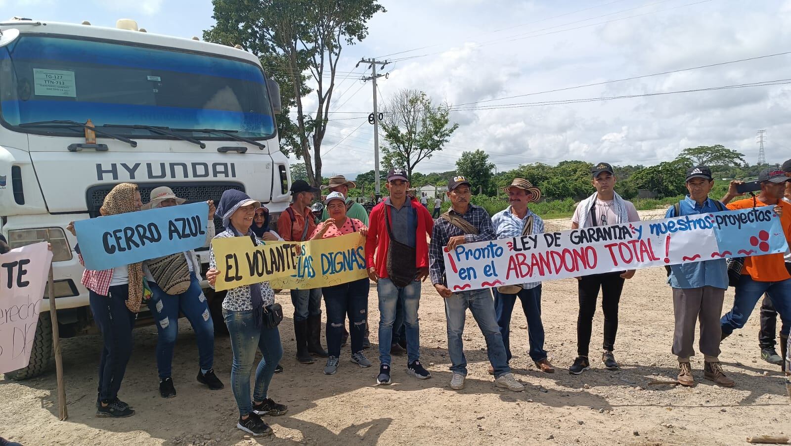 Manifestantes en Aracataca, Magdalena