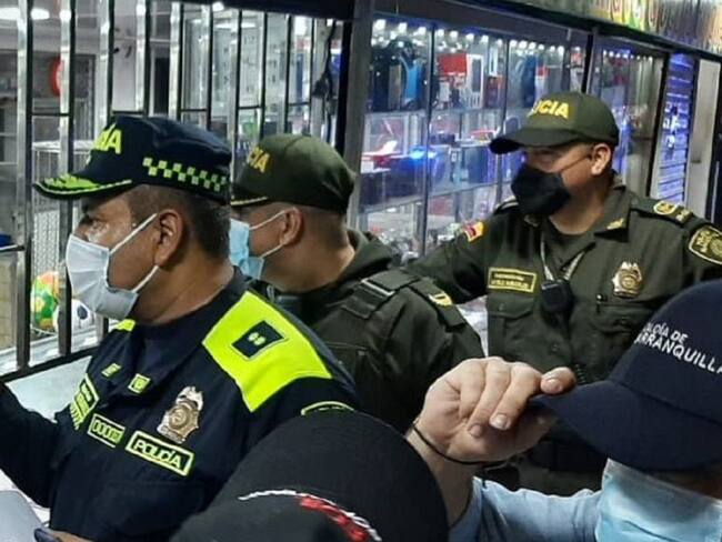 Policía de Barranquilla en trabajos de vigilancia