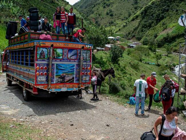 Desplazados en Ituango, Antioquia, por amenazas de grupos armados durante el 2021.     Foto: Getty 