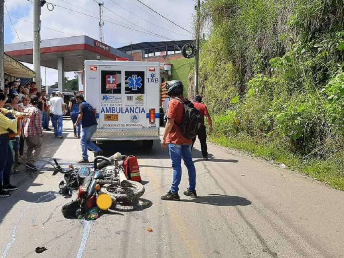 Motociclsta sufrió graves lesiones tras accidentarse en Marquetalia, Caldas