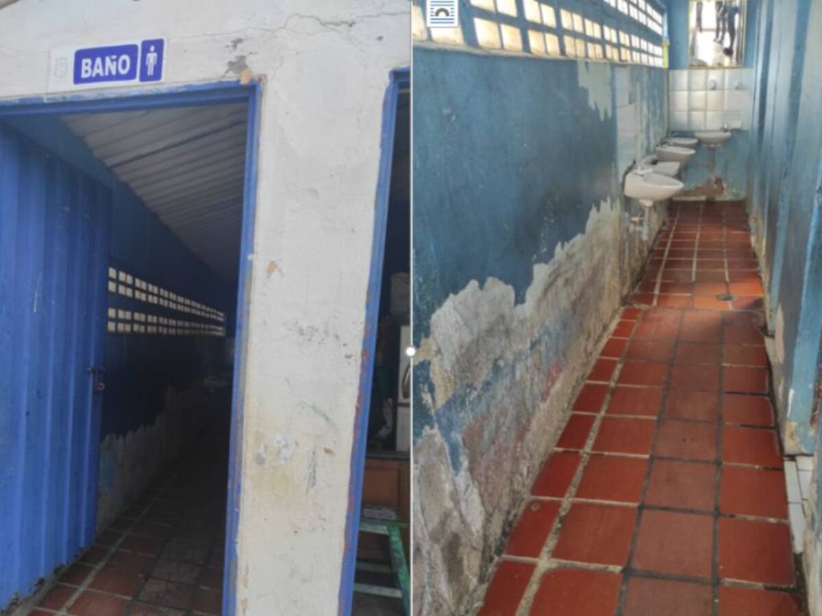 Padres instalaron palos en un colegio de Santander para sostener el techo