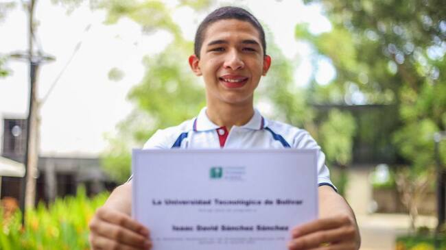 La Universidad Tecnológica de Bolívar otorgó una beca para que Isaac curse toda su carrera en la Institución.