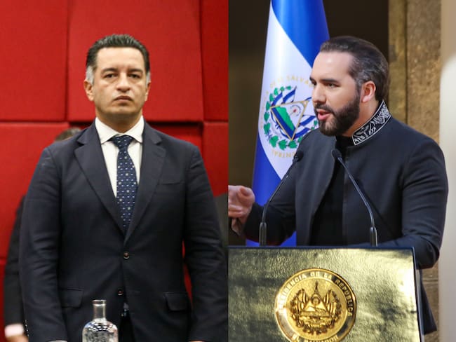 Andrés Idárraga y Nayib Bukele. Fotos: Colprensa y Getty Images.