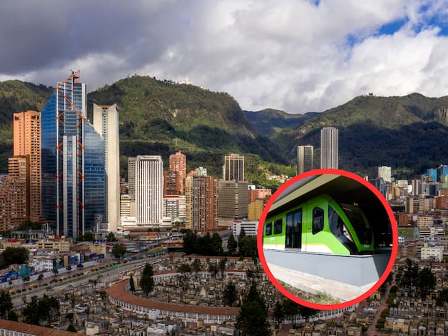 Panorámica de Bogotá y vagón del Metro en exposición (Getty Images)