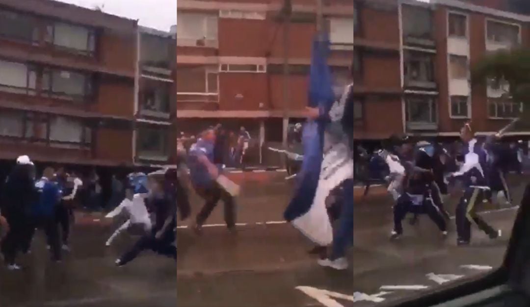 Hinchas de Millonarios se enfrentaron a machete