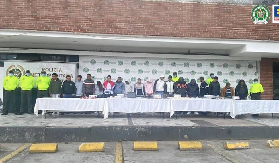 19 capturados presuntamente integrantes de la banda 'Tren de Aragua' / Foto: Colprensa