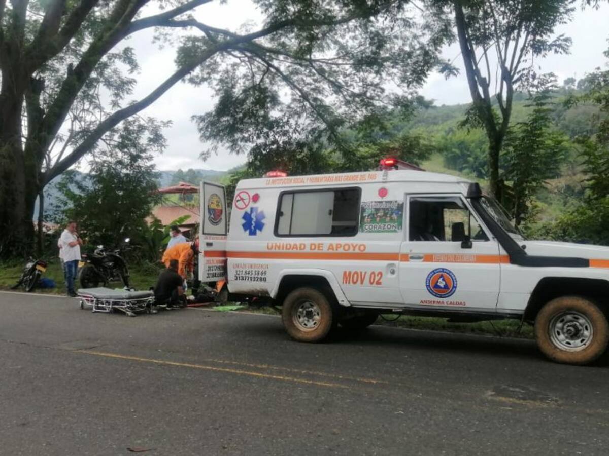 Dos personas heridas dejó accidente de tránsito en Anserma, Caldas