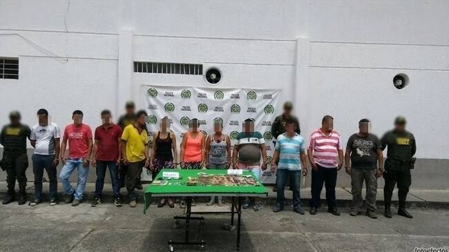 Desarticulan banda “Los Cebolleros” dedicada a extorsión de comerciantes en Buga y Tuluá. Foto: Policía Nacional