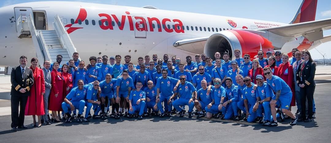 Selección Colombia en su viaje al mundial de fútbol. Foto: Cortesía Instagram Selección Colombia