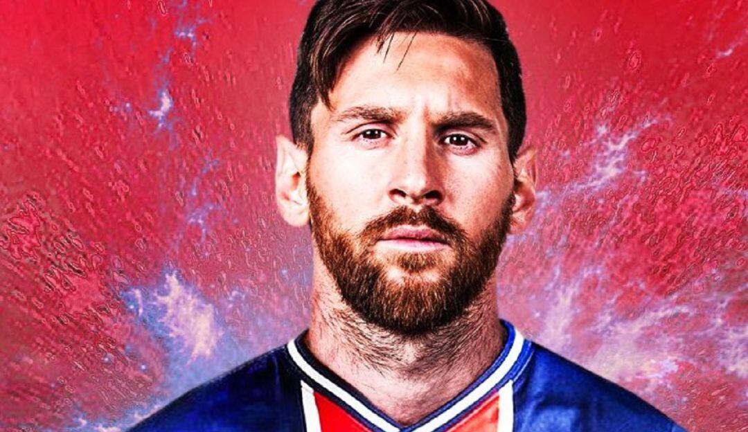 Lionel Messi en un montaje con la camiseta del PSG emitido por el miembro de la familia real.