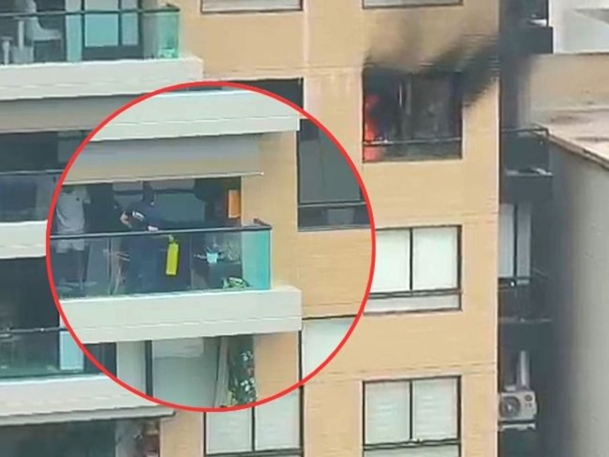 VIDEO | Con extintores en mano residentes apagaron incendio en un apartamento de Floridablanca