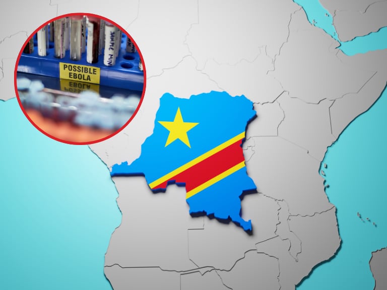 Imagen de referencia | Mapa de África y Bandera de RD del Congo - Prueba del Ébola: Getty Images.
