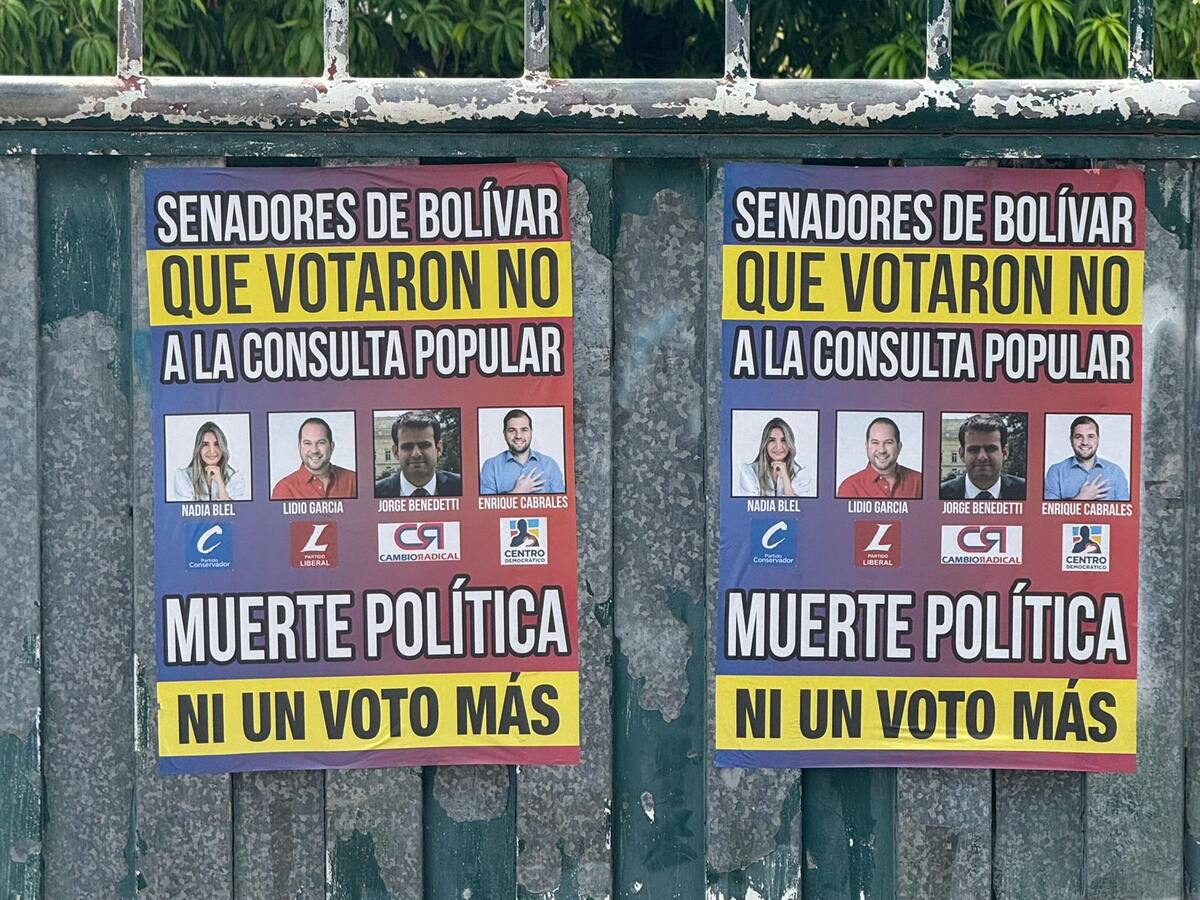 “Muerte política”: los carteles que aparecieron en Cartagena contra congresistas bolivarenses
