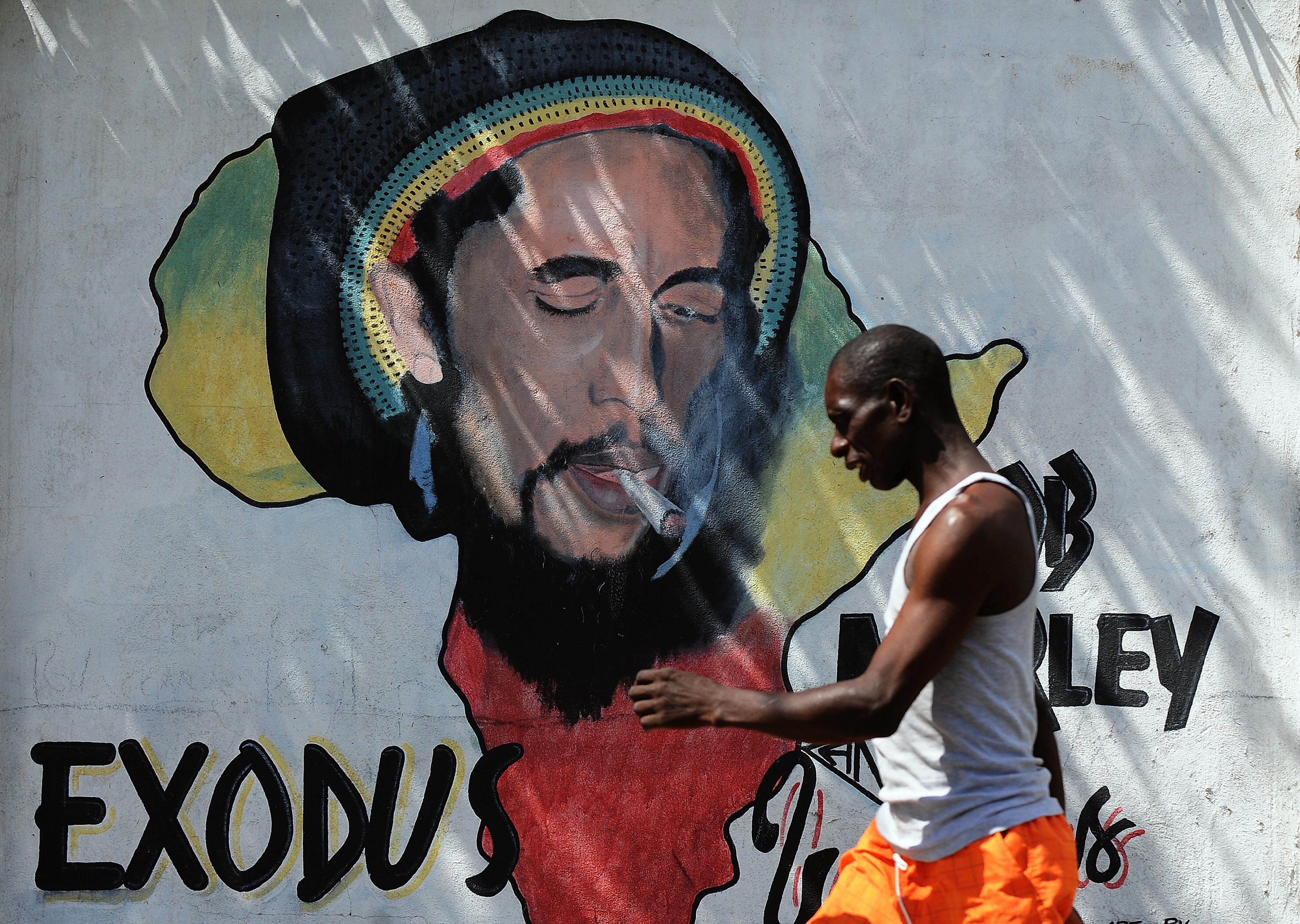 Murales de Bob Marley en Kingston (Jamaica).