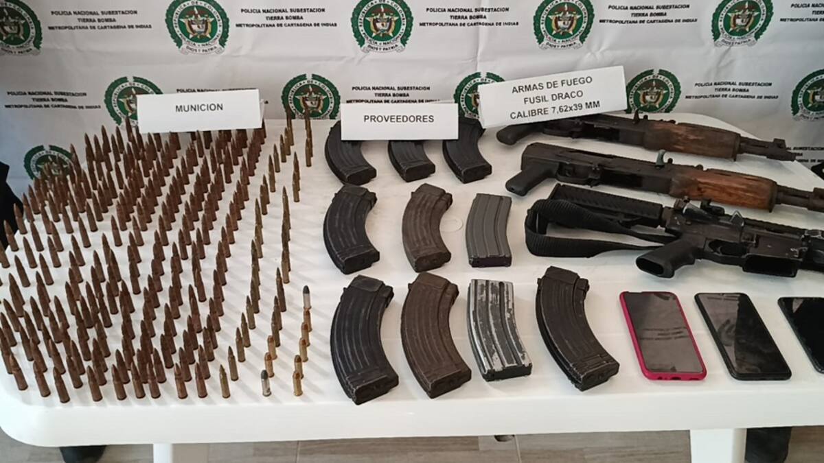 Policía incautó abundante material de guerra tras un cruce de disparos en Cartagena