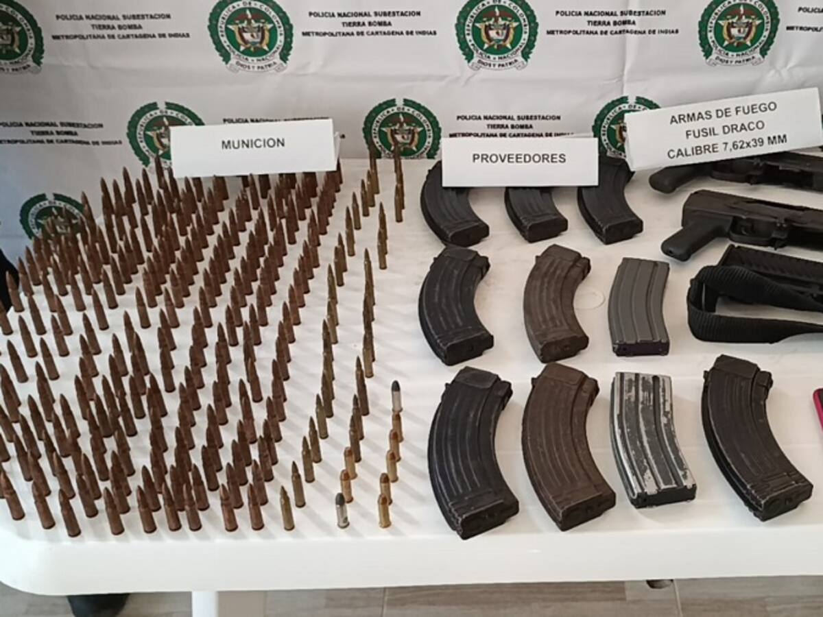 Policía incautó abundante material de guerra tras un cruce de disparos en Cartagena