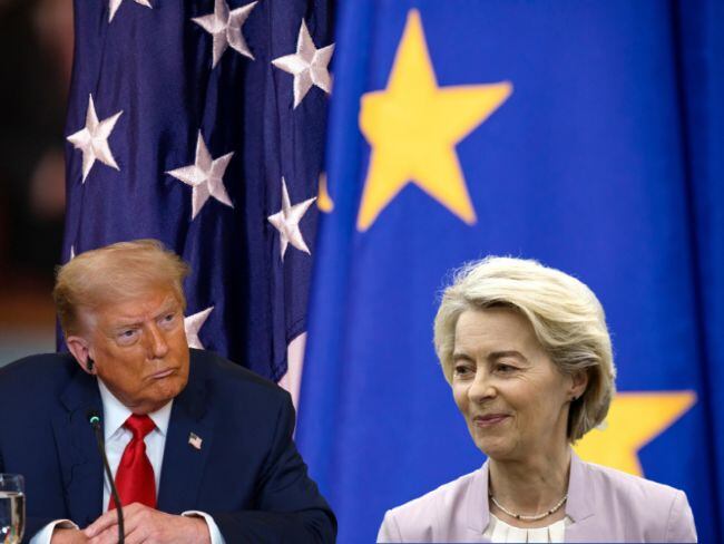La Unión Europea aplazará contramedidas a los aranceles del 30% impuestos por Trump. Foto: Getty Images/EFE/CaracolRadio.