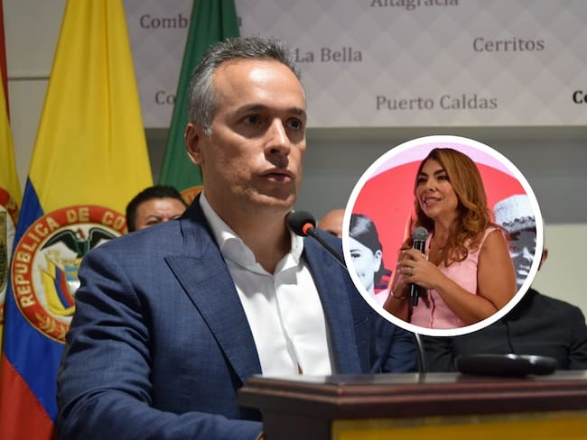 Alcalde de Pereira, Mauricio Salazar; candidata al Congreso, Maria Irma Noreña