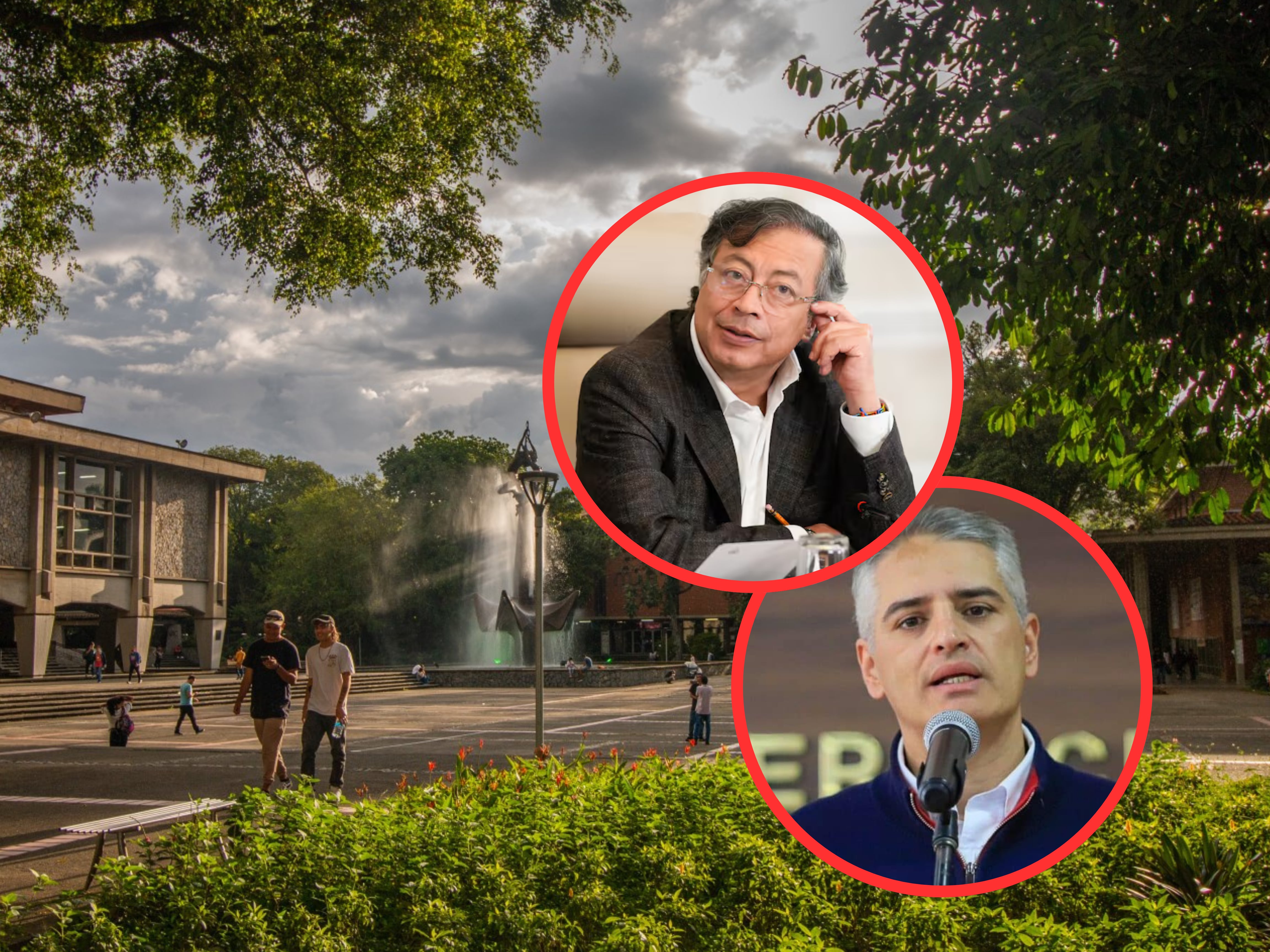 Presidente Gustavo Petro y gobernador Andrés Julián Rendón sobre la Universidad de Antioquia.