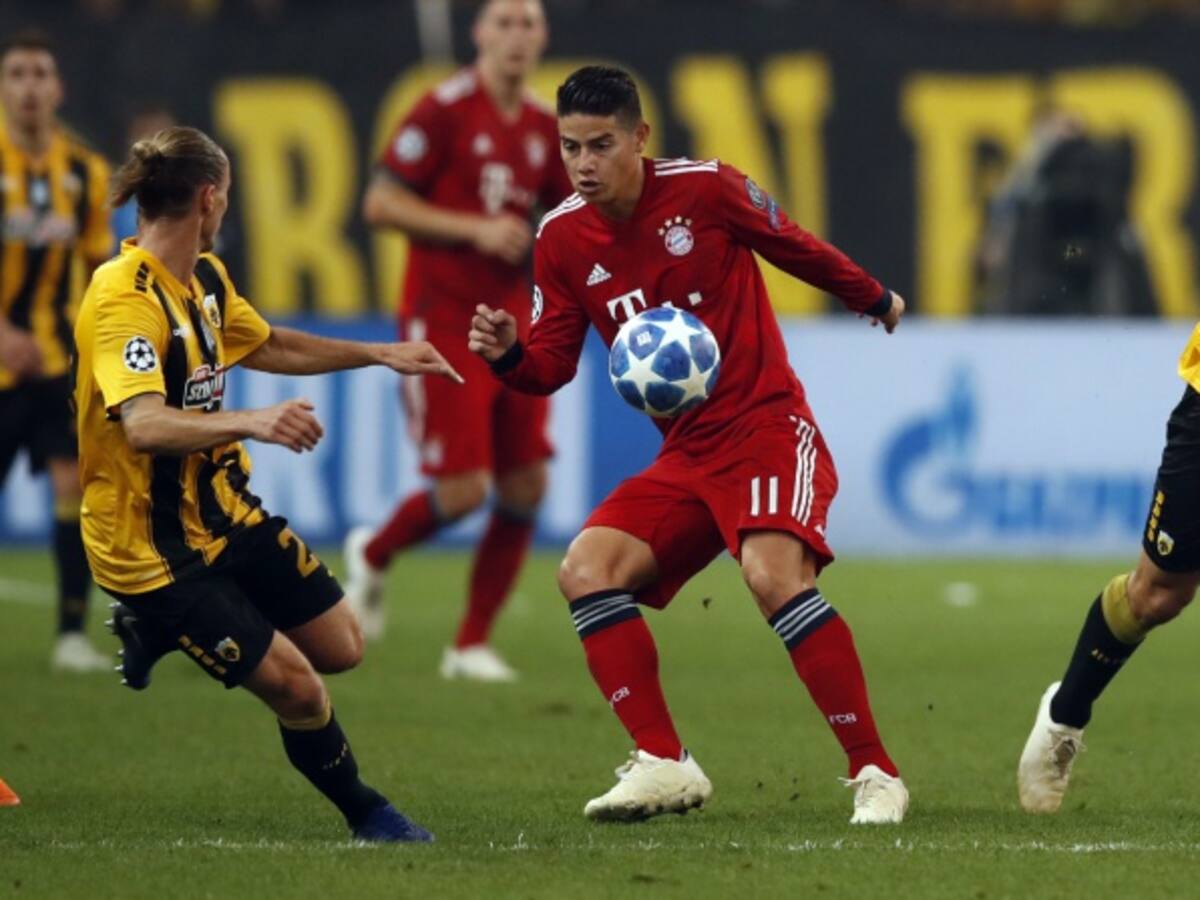 James Rodríguez, presente en la victoria del Bayern Múnich en Champions