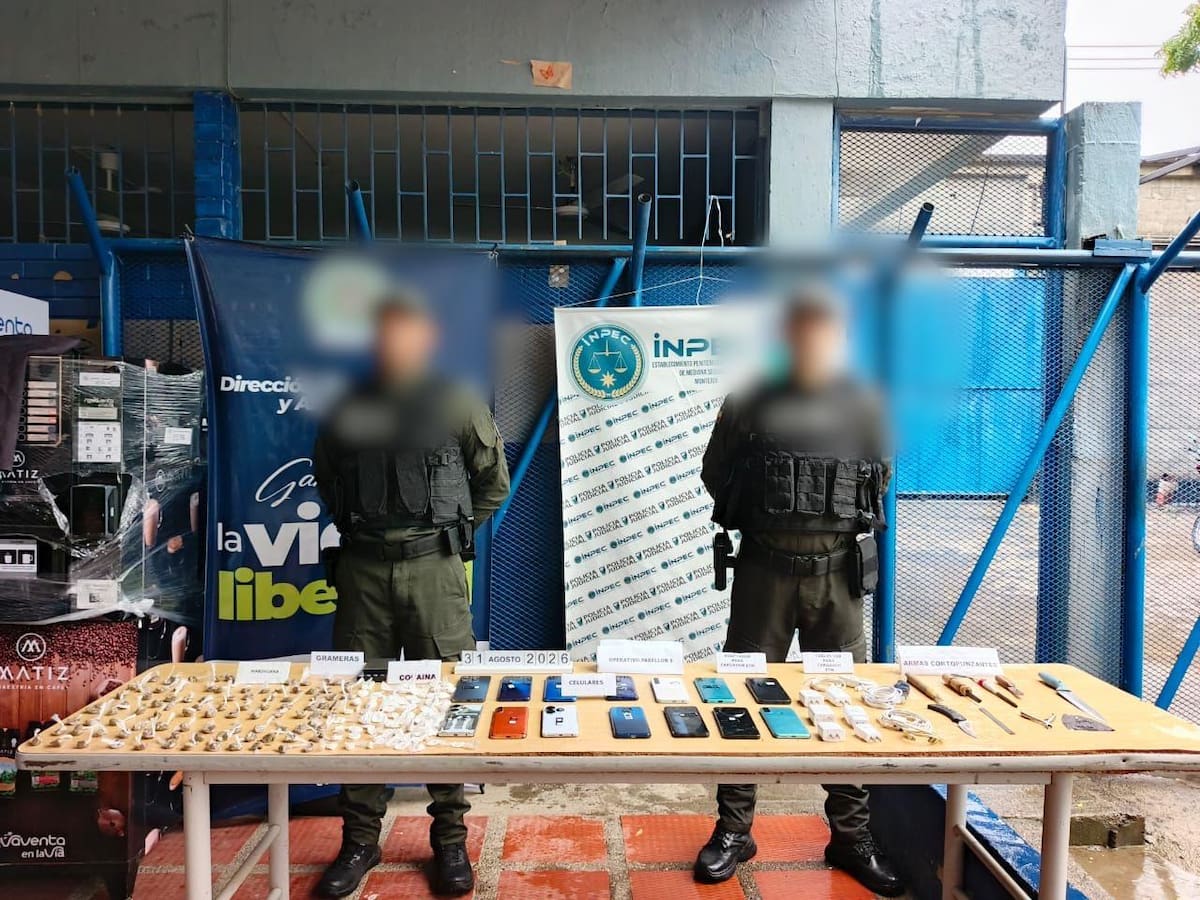 Incautan 14 celulares en la cárcel Las Mercedes de Montería: eran utilizados para extorsionar
