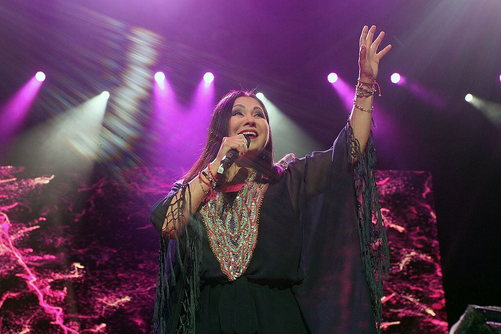 SAN JUAN, PUERTO RICO - SEPTEMBER 27:  Ana Gabriel performs at Coliseo Jose M. Agrelot on September 27, 2014 in San Juan, Puerto Rico.  (Photo by GV Cruz/WireImage)