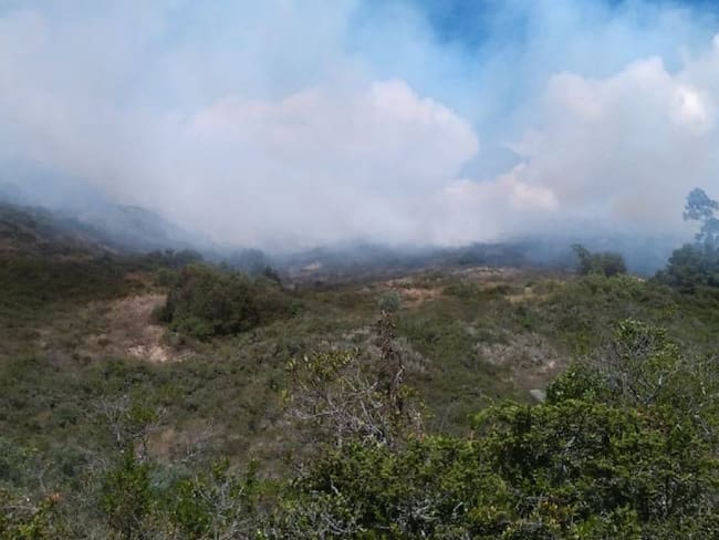 Incendio Forestal en Guatavita/Bomberos de Cundinamarca 