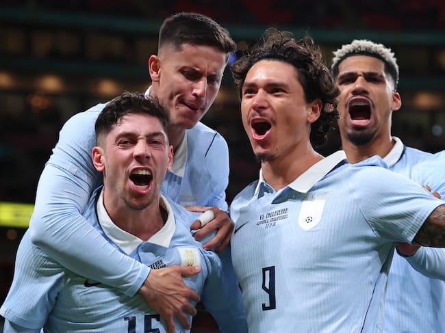 Federico Valverde y Darwin Núñez lideran la convocatoria de Uruguay al Mundial. (Photo by Marc Atkins/Getty Images)