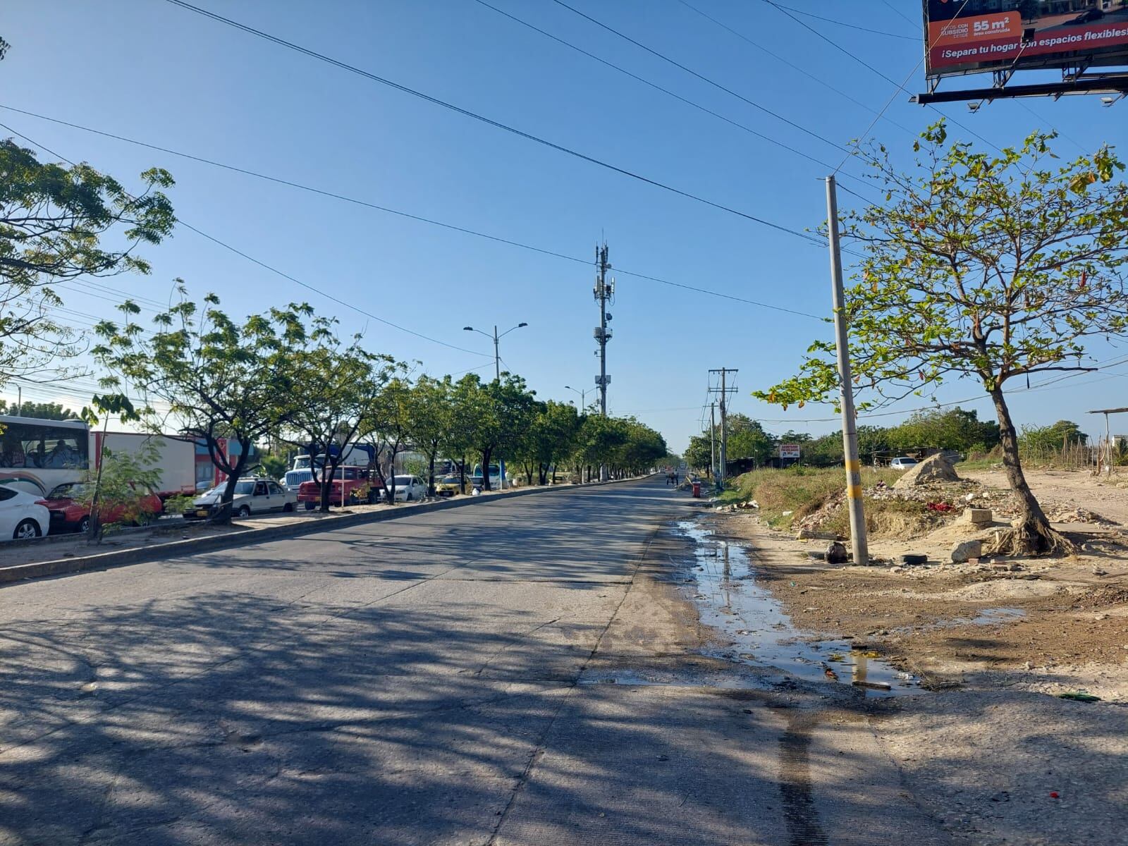 Lugar en donde fue baleada la mujer.