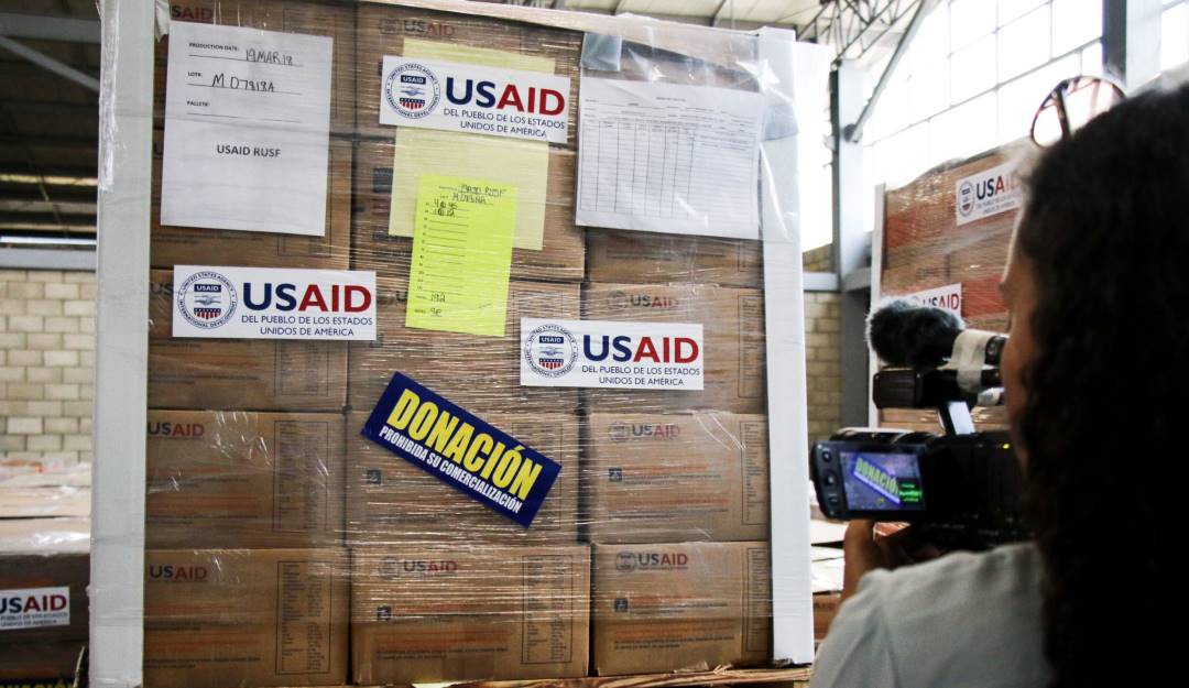 Donaciones y ayudas humanitarias del USAID para Venezuela.      Foto: Getty 