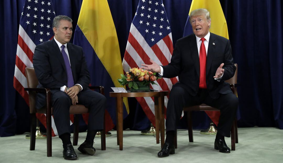 Foto de archivo de 2018 de Iván Duque y Donald Trump en la Asamblea de las Naciones Unidas.
