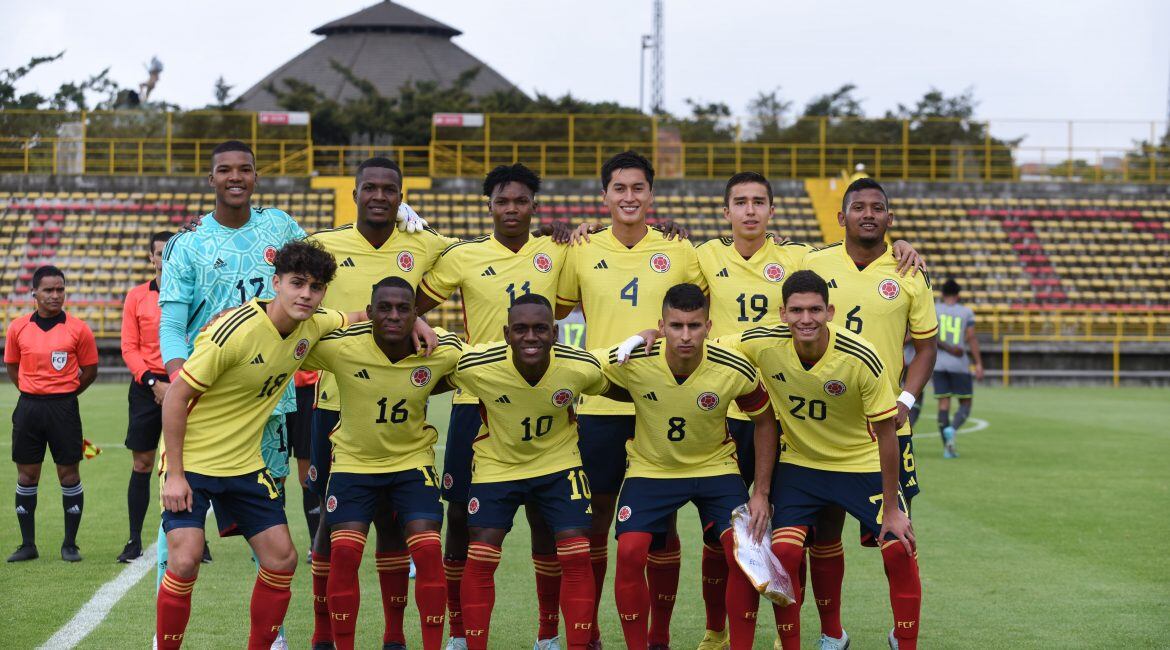 La Selección Colombia Sub-20 que enfrentó a Ecuador en Bogotá el último partido amistoso / FCF