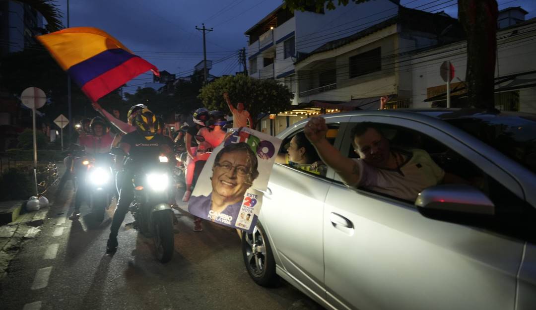 Celebraciones por la victoria de Petro en Colombia. Foto: Getty