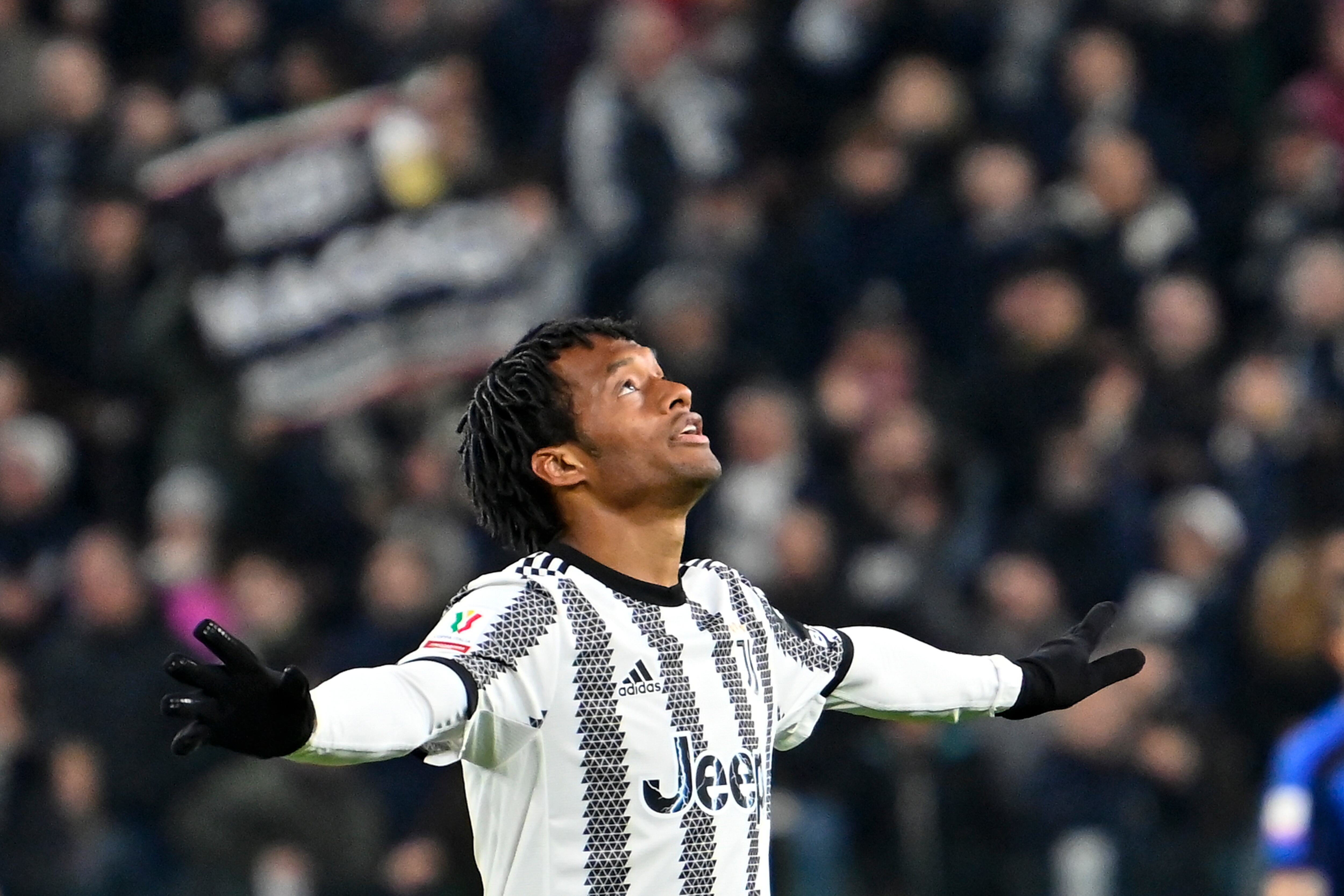 Juan Guillermo Cuadrado celebra su gol ante el Inter de Milán. (Photo by Diego Puletto/Getty Images)