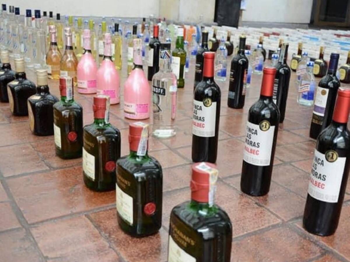 850 botellas de licor adulterada y contrabando incautado en el Huila