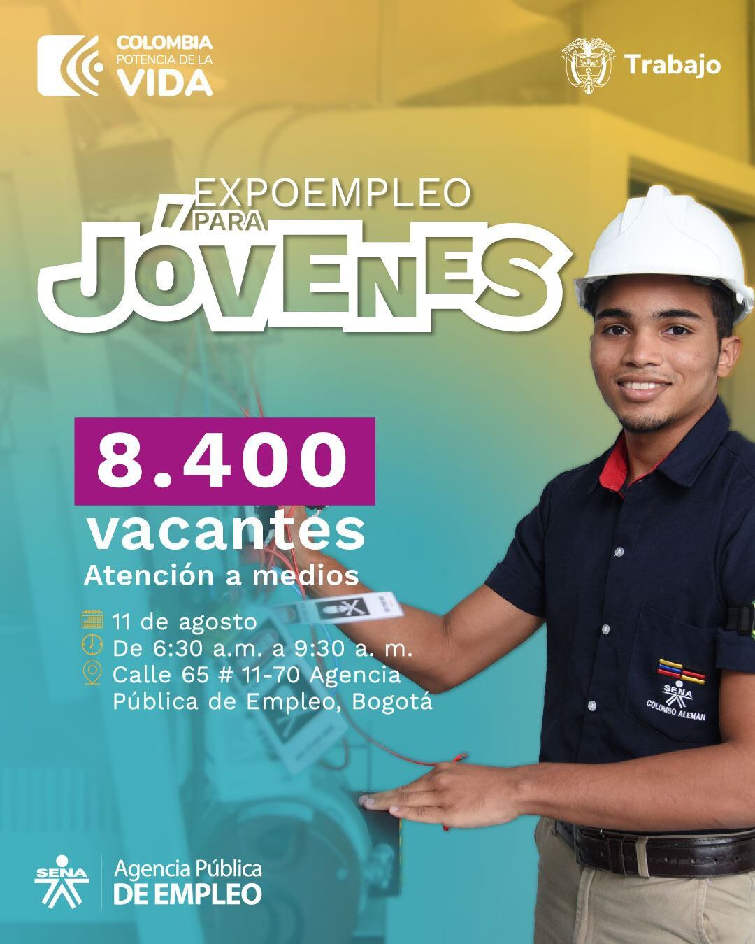 Feria de empleo del Sena ofrecerá más de 8.400 vacantes de trabajo en Bogotá
