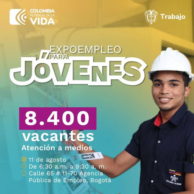 Feria de empleo del Sena ofrecerá más de 8.400 vacantes de trabajo en Bogotá