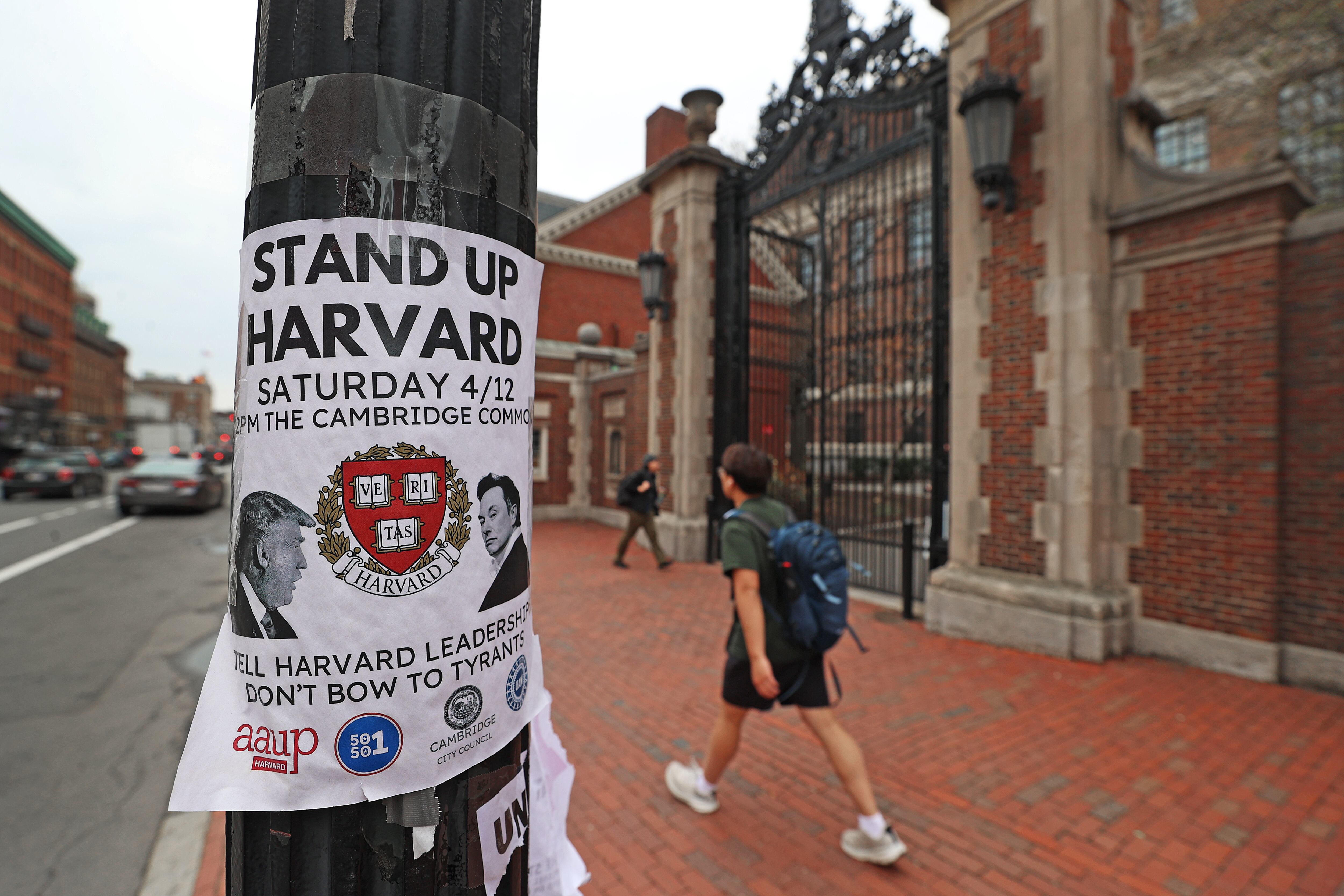 Convocatoria de protestas en Harvard en rechazo a la política de respaldo de Donald Trump a Israel.
(Foto:   David L. Ryan/The Boston Globe via Getty Images)