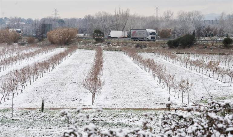 Nevada en Girona, España