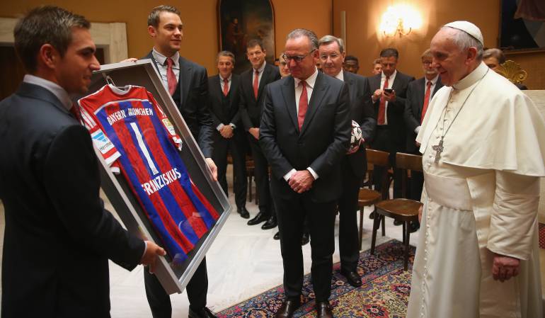 El Bayern de Múnich en audiencia privada con el papa Francisco. 