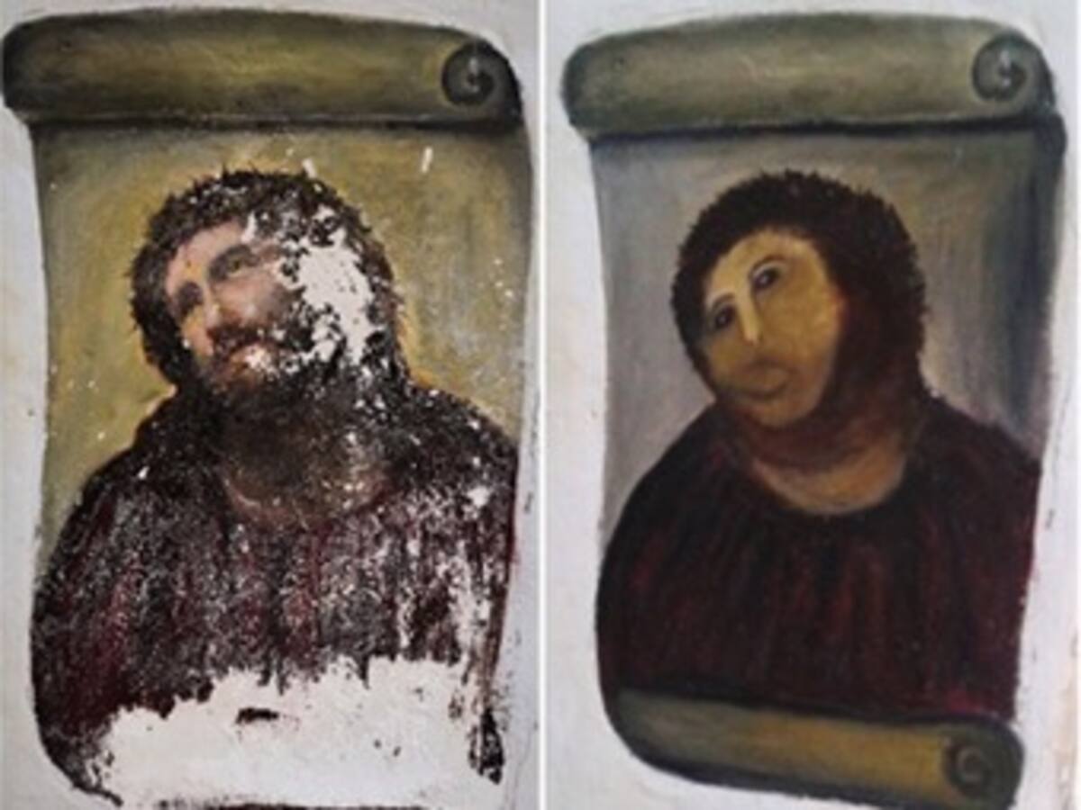 Sacerdote de la catedral de Borja se niega a dar misa delante de la imagen del Eccehomo deforme