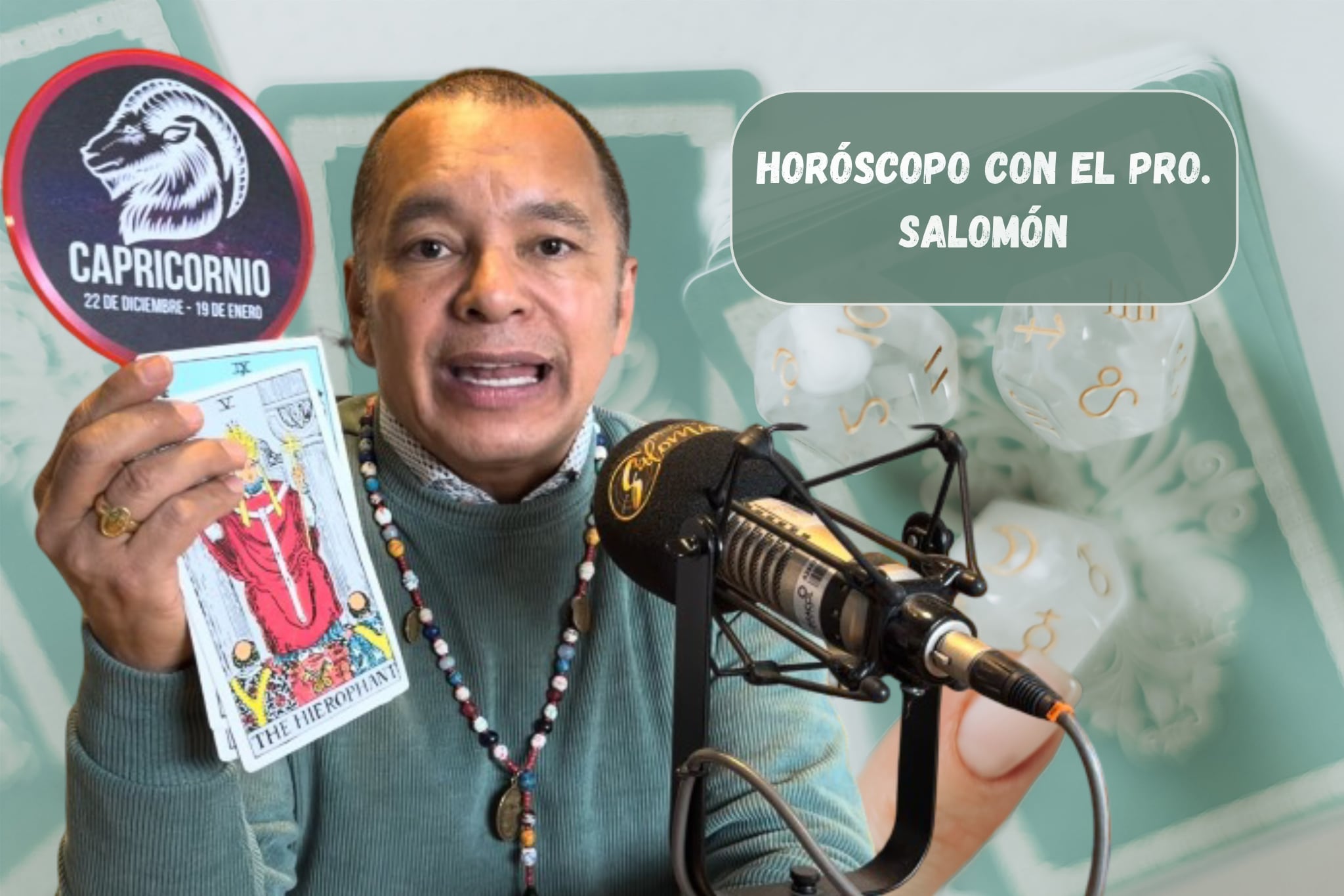 Él es el profesor Salomón, experto en la lectura del Horóscopo y el Tarot (Crédito: Profesor Salomón - Youtube) // De fondo: Imagen ilustrativa del tarot (Crédito: Olena Ruban)