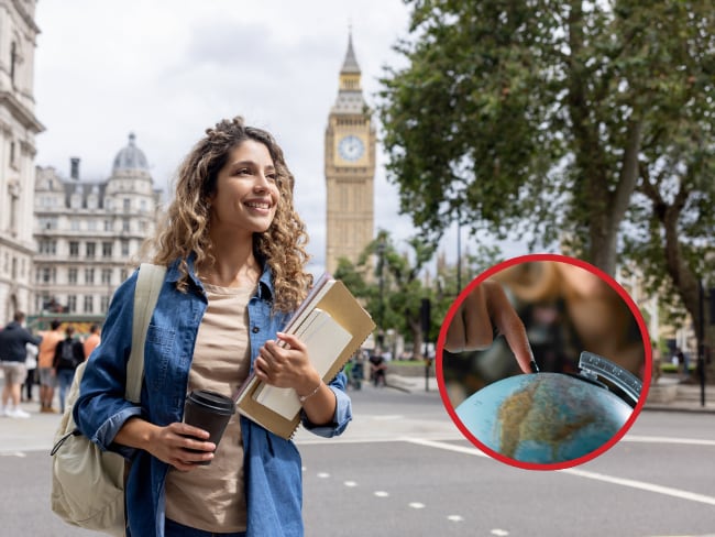 Becas del 100% para estudiar en el exterior // Estudiante // Mapa // Getty Images