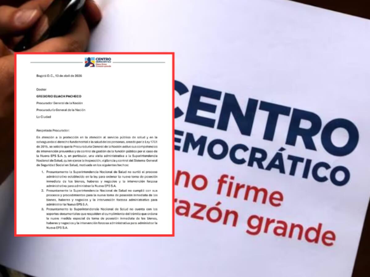 Centro Democrático denuncia fallas legales en la designación del interventor de la Nueva EPS