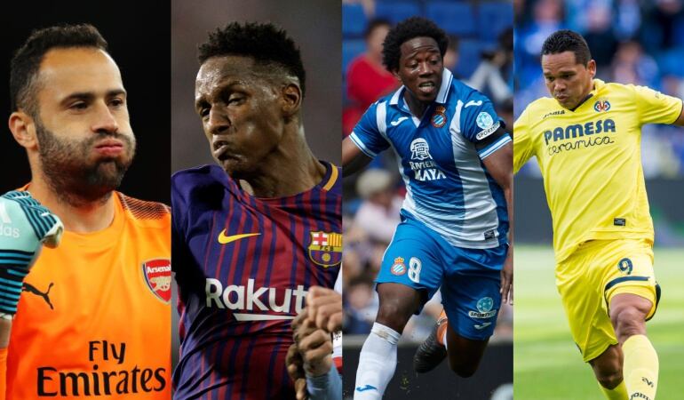 David Ospina, Yerry Mina, Carlos Sánchez y Carlos Bacca