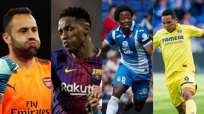David Ospina, Yerry Mina, Carlos Sánchez y Carlos Bacca