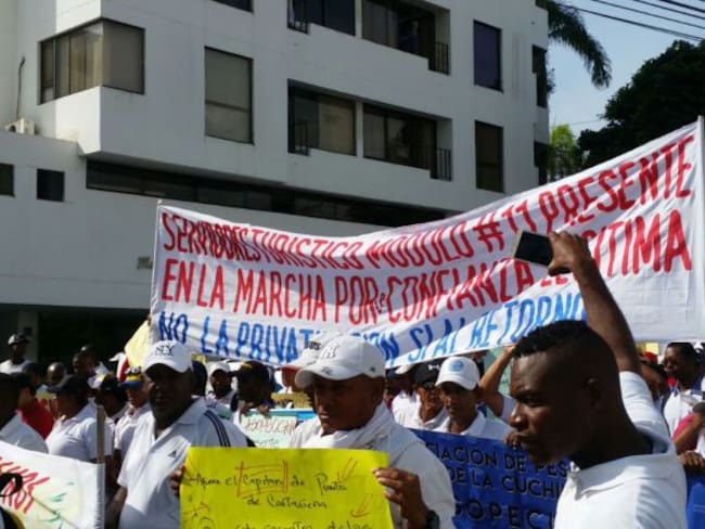 Trabajadores de las playas de Cartagena protestan en el sector turístico