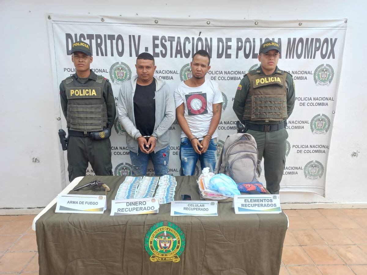 En medio de un operativo Policía capturó a dos presuntos atracadores en Mompox