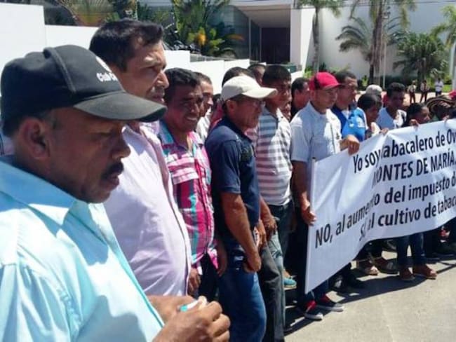 Tabacaleros de Montes de María protestaron en Cartagena contra reforma tributaria